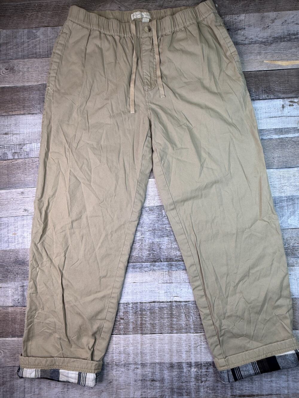 The Territory Ahead Mens Flannel Lined Cotton Pants Size Lx32 Khaki Field